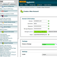 Creating a New Hosting Account